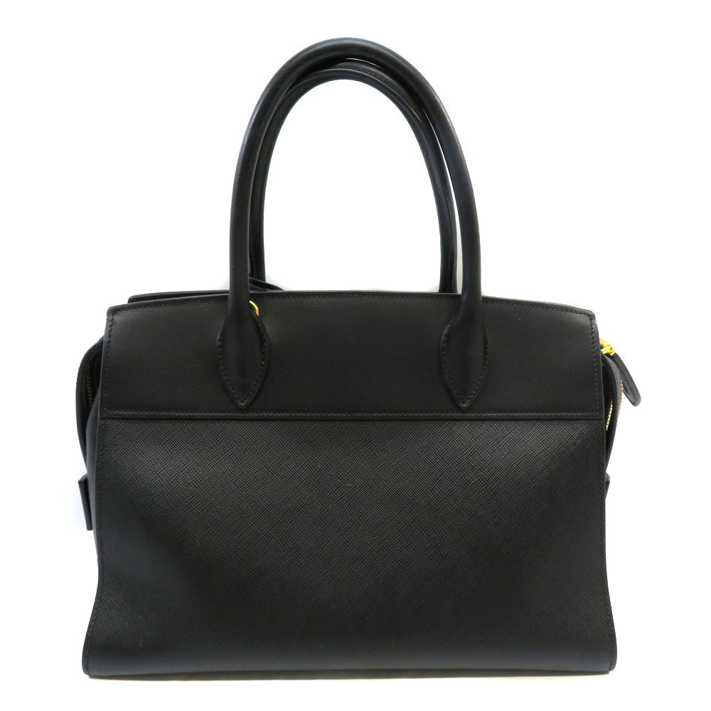 Prada Bag Esplanade Leather Shoulder Saffiano Handbag Black